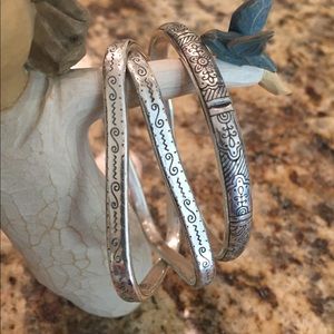 Set of three Silver Brighton Bangles